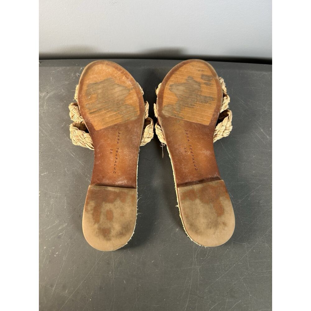 Zara Trafaluc Women's String‎ Flip Flops Brown Women Size 38 - Picture 2 of 3